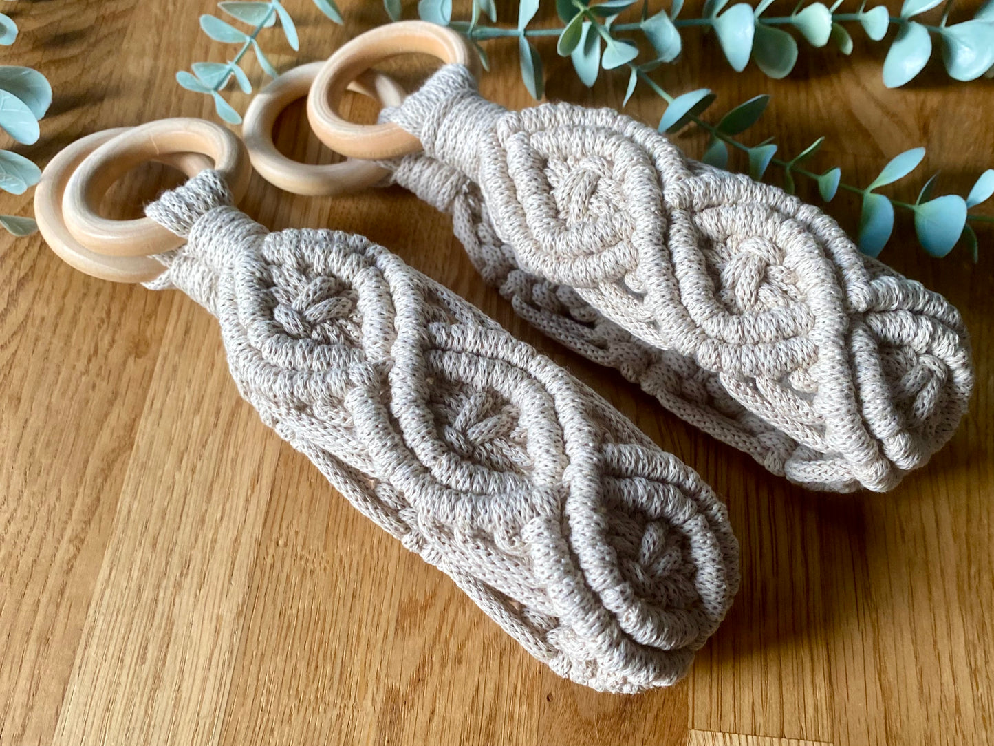 Macrame Diamond Pattern Curtain Tiebacks