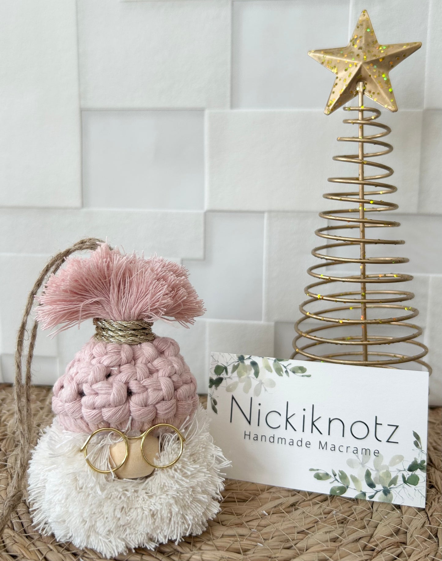 Macrame Gonk / Santa Head / Gnome Christmas Tree Decoration