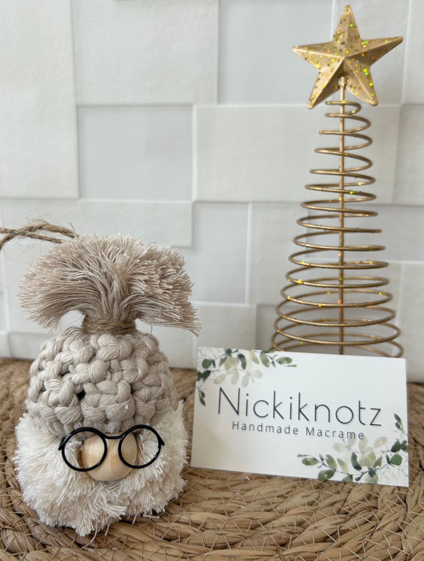 Macrame Gonk / Santa Head / Gnome Christmas Tree Decoration