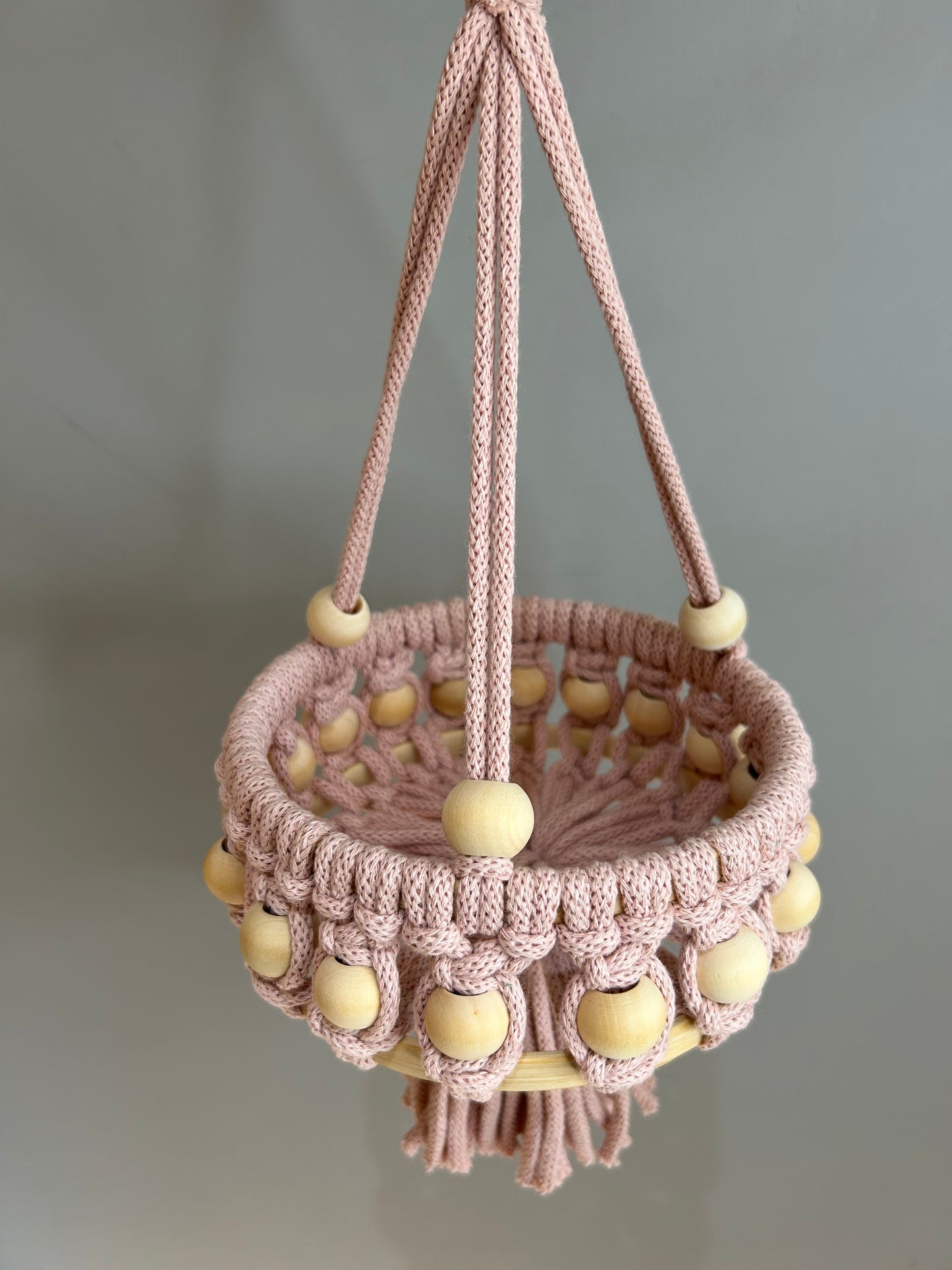 Macrame Beaded Hanging Baskets