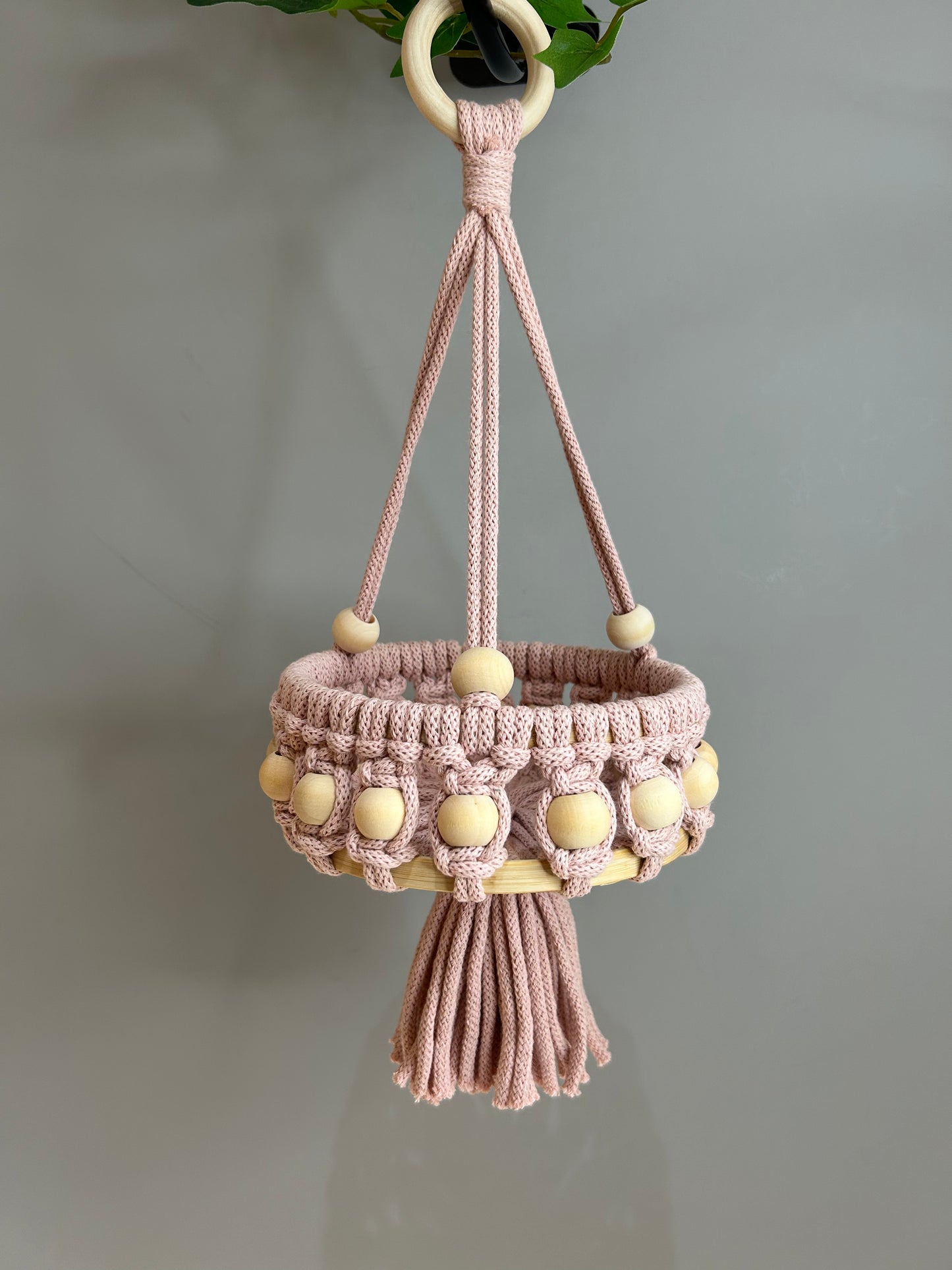 Macrame Beaded Hanging Baskets