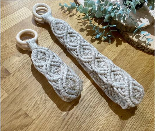 Macrame Diamond Pattern Curtain Tiebacks