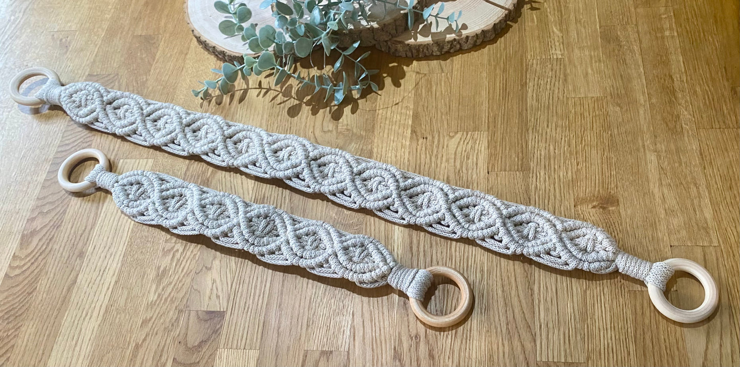 Macrame Diamond Pattern Curtain Tiebacks