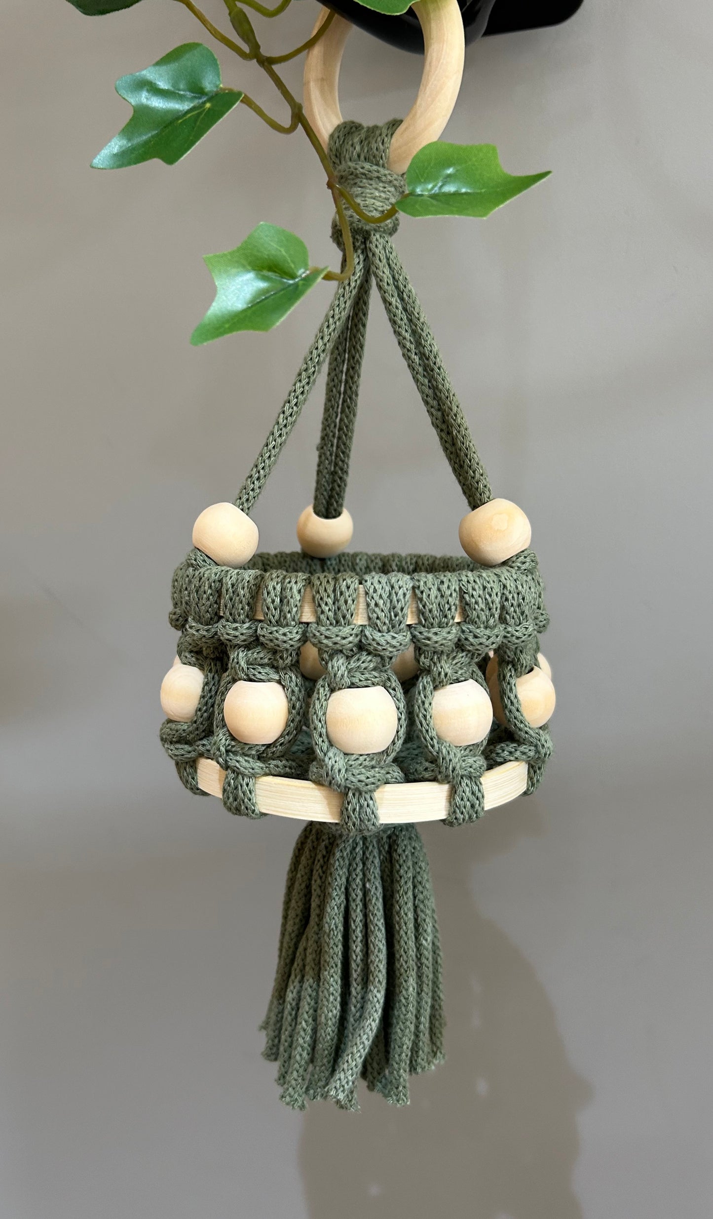 Macrame Beaded Hanging Baskets