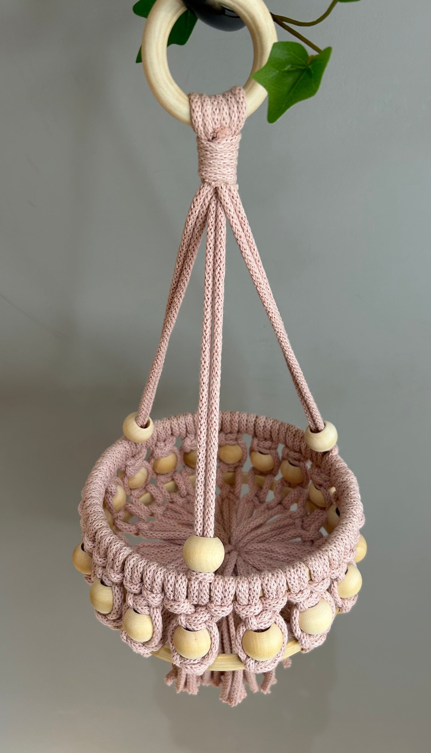 Macrame Beaded Hanging Baskets