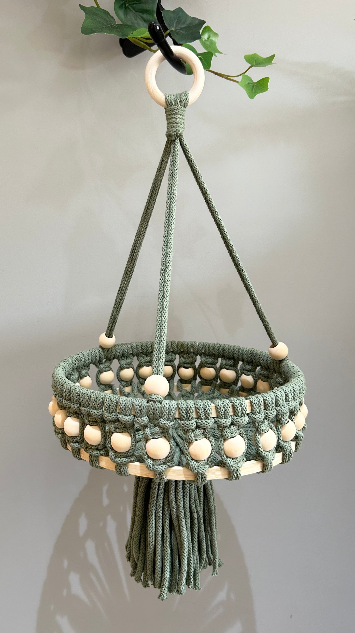 Macrame Beaded Hanging Baskets