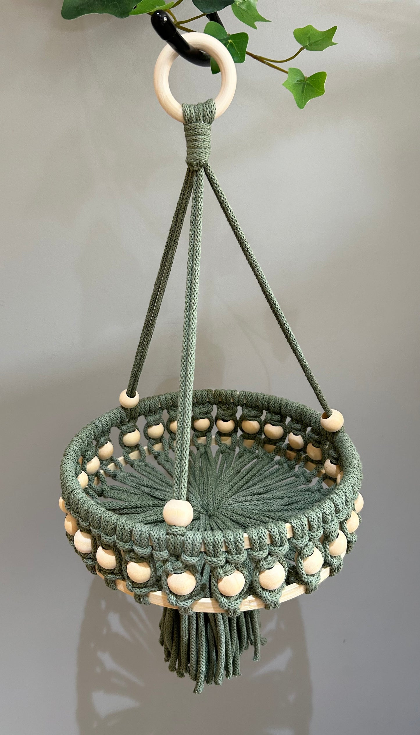 Macrame Beaded Hanging Baskets