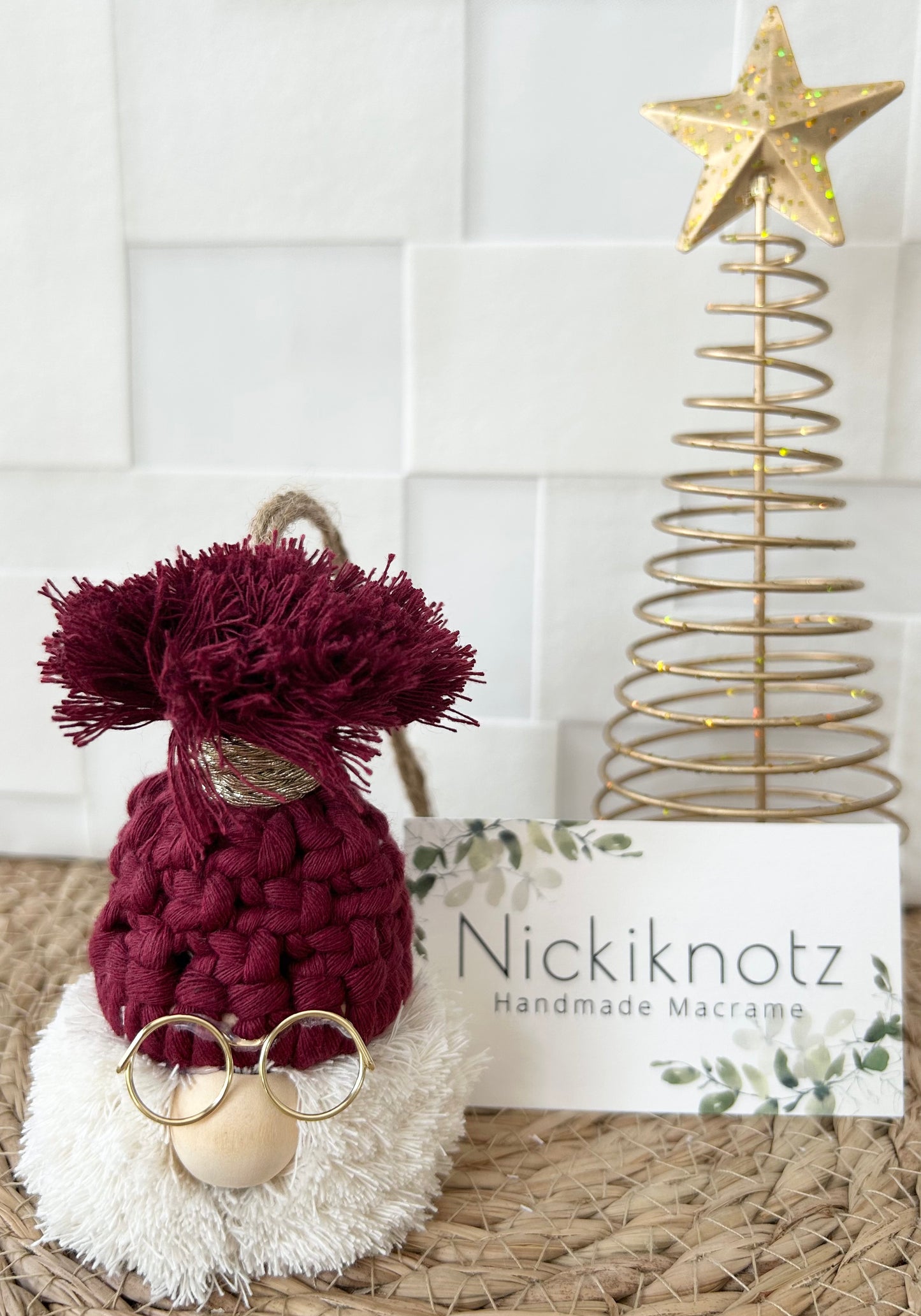 Macrame Gonk / Santa Head / Gnome Christmas Tree Decoration