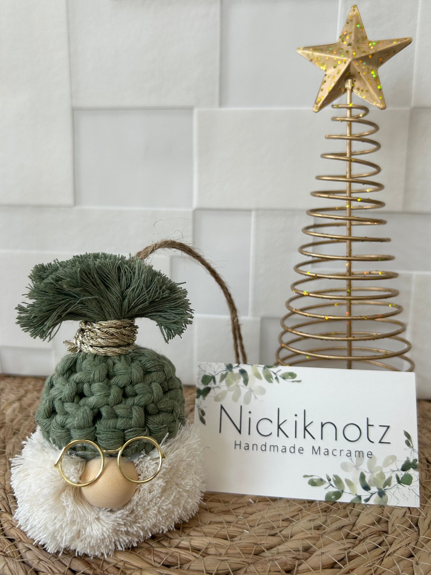 Macrame Gonk / Santa Head / Gnome Christmas Tree Decoration