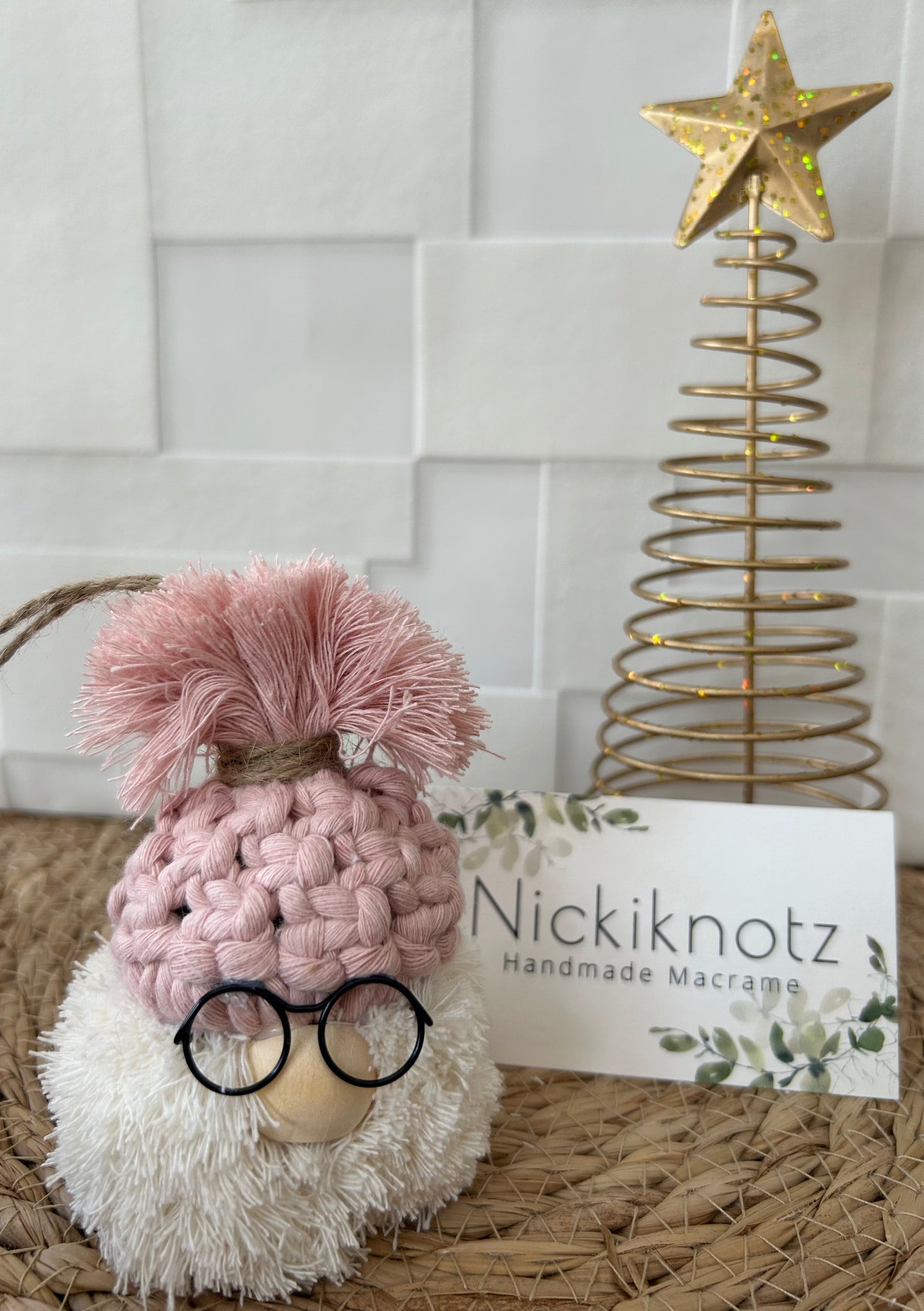 Macrame Gonk / Santa Head / Gnome Christmas Tree Decoration