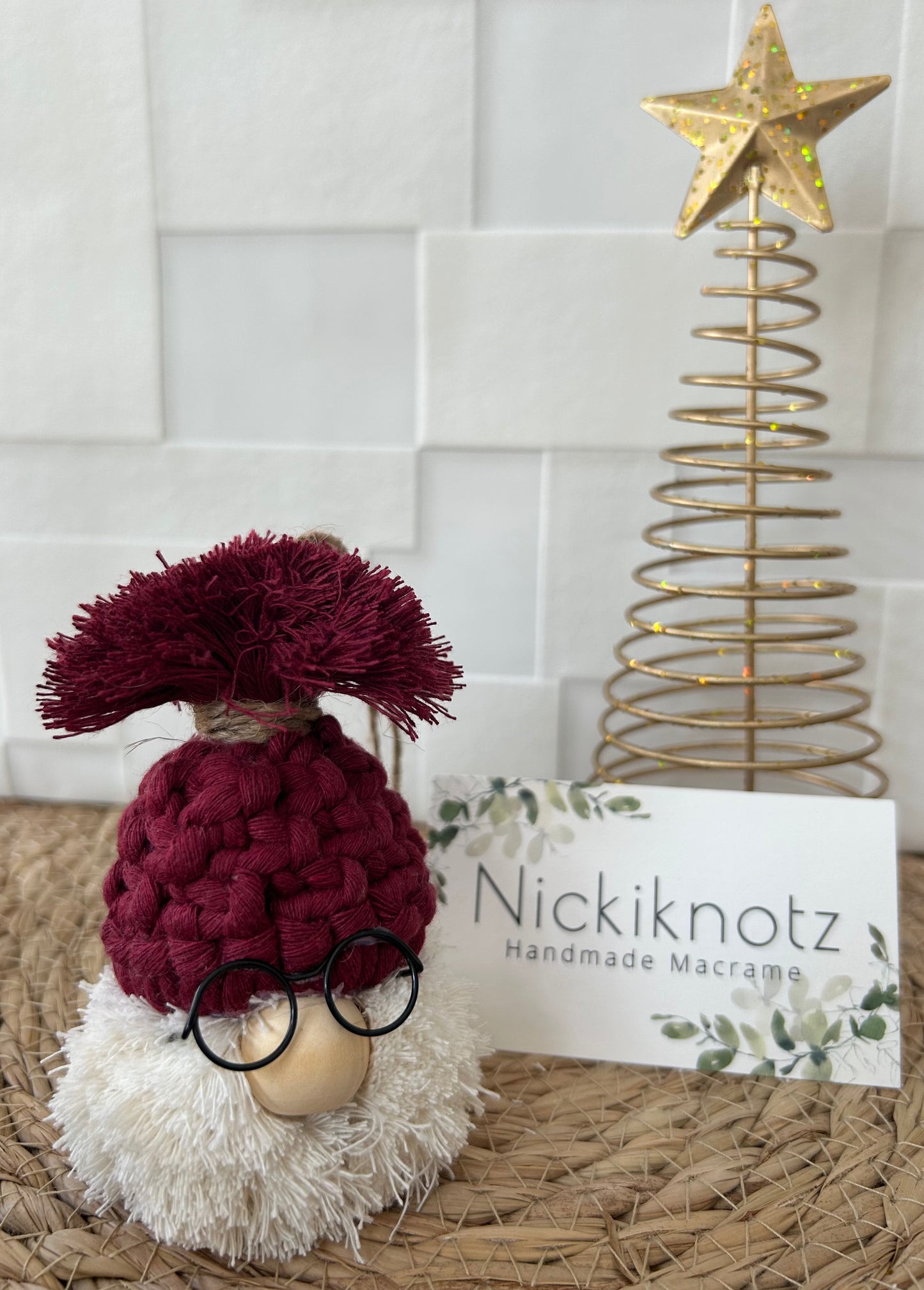 Macrame Gonk / Santa Head / Gnome Christmas Tree Decoration