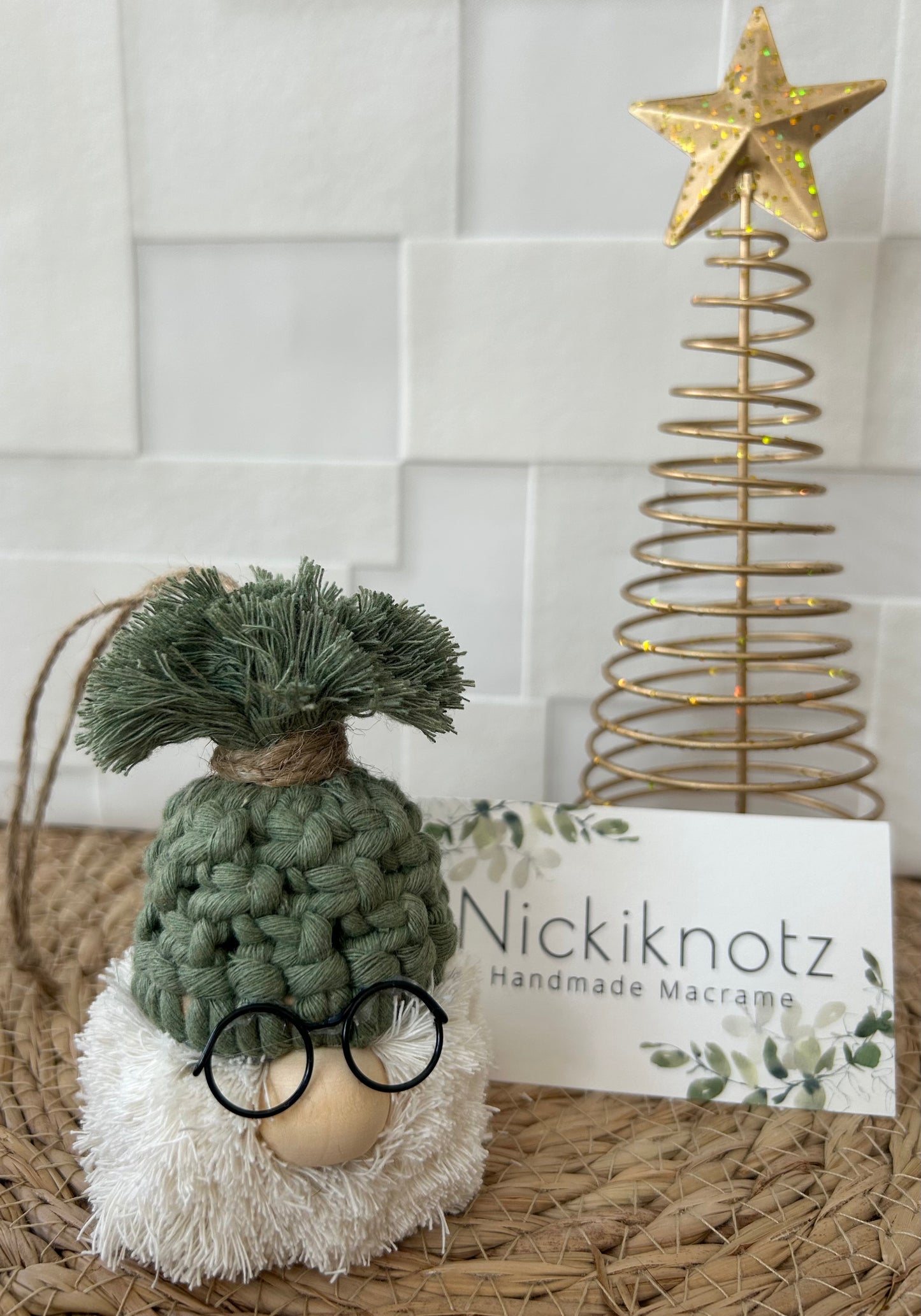 Macrame Gonk / Santa Head / Gnome Christmas Tree Decoration